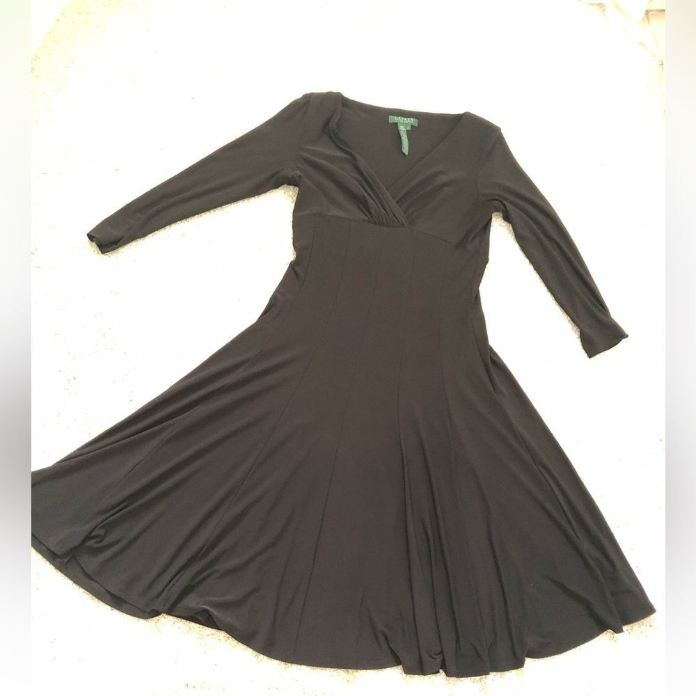 Lauren Ralph Lauren black swing dress women size 6